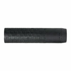 Black cylindrical 5.56 rifle suppressor
