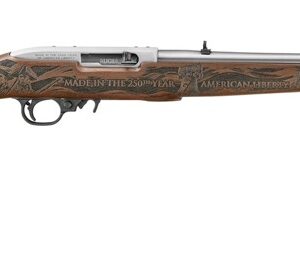 Engraved commemorative rifle with decorative wooden stock