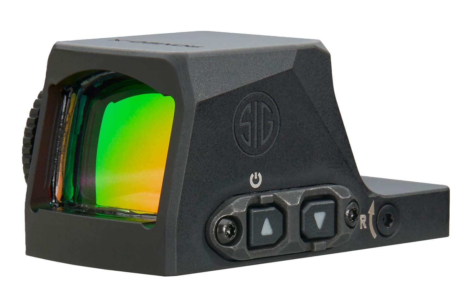 Compact reflex red dot sight with green lens