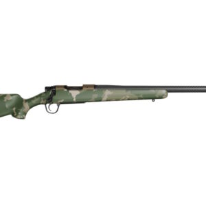 Camouflaged rifle on a white background