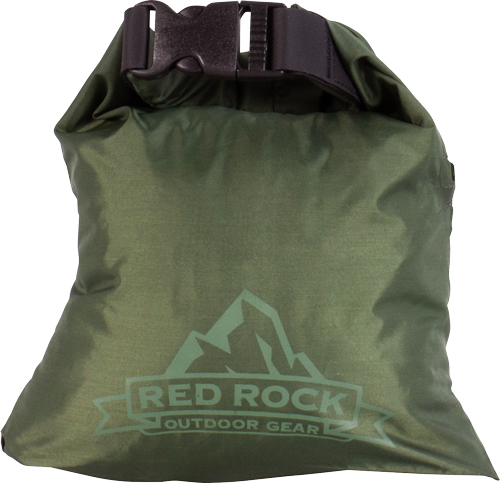 Green waterproof dry bag with buckle closure