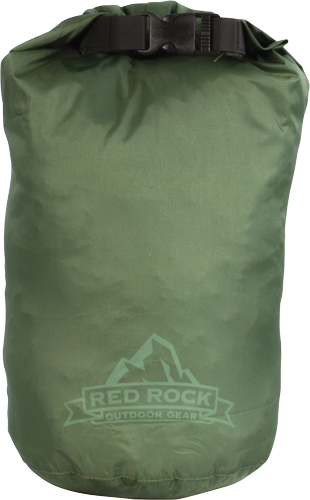 Green waterproof dry bag with buckle closure