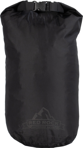 Black waterproof roll-top dry bag with buckle