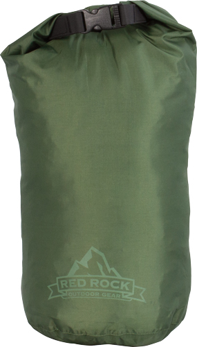 Green waterproof roll-top dry bag with buckle