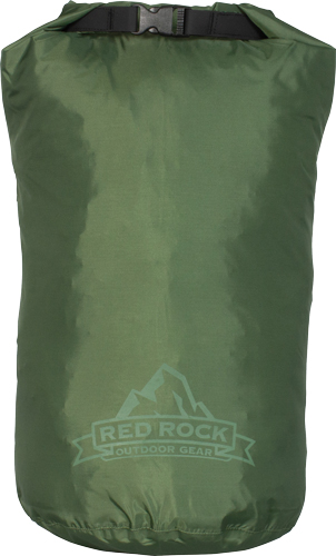 Green waterproof dry bag with roll-top closure
