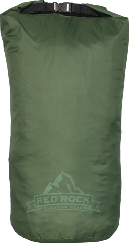 Green waterproof roll-top dry bag
