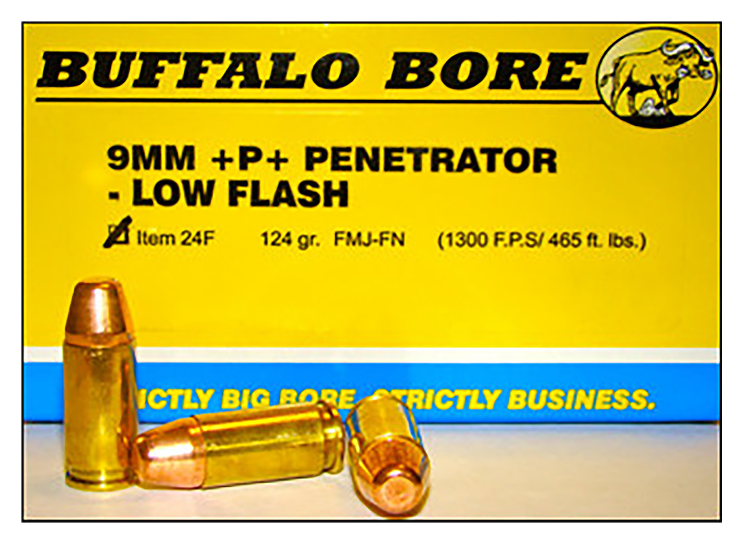 Buffalo Bore ammunition box with cartridges