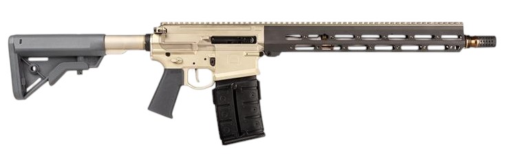 Modern tan and black semi-automatic rifle