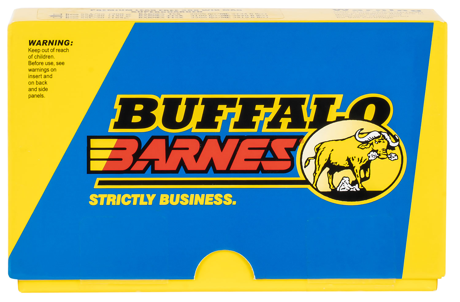 Buffalo Barnes packaging in blue and yellow