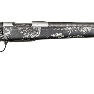 Decorative hunting rifle with intricate design.