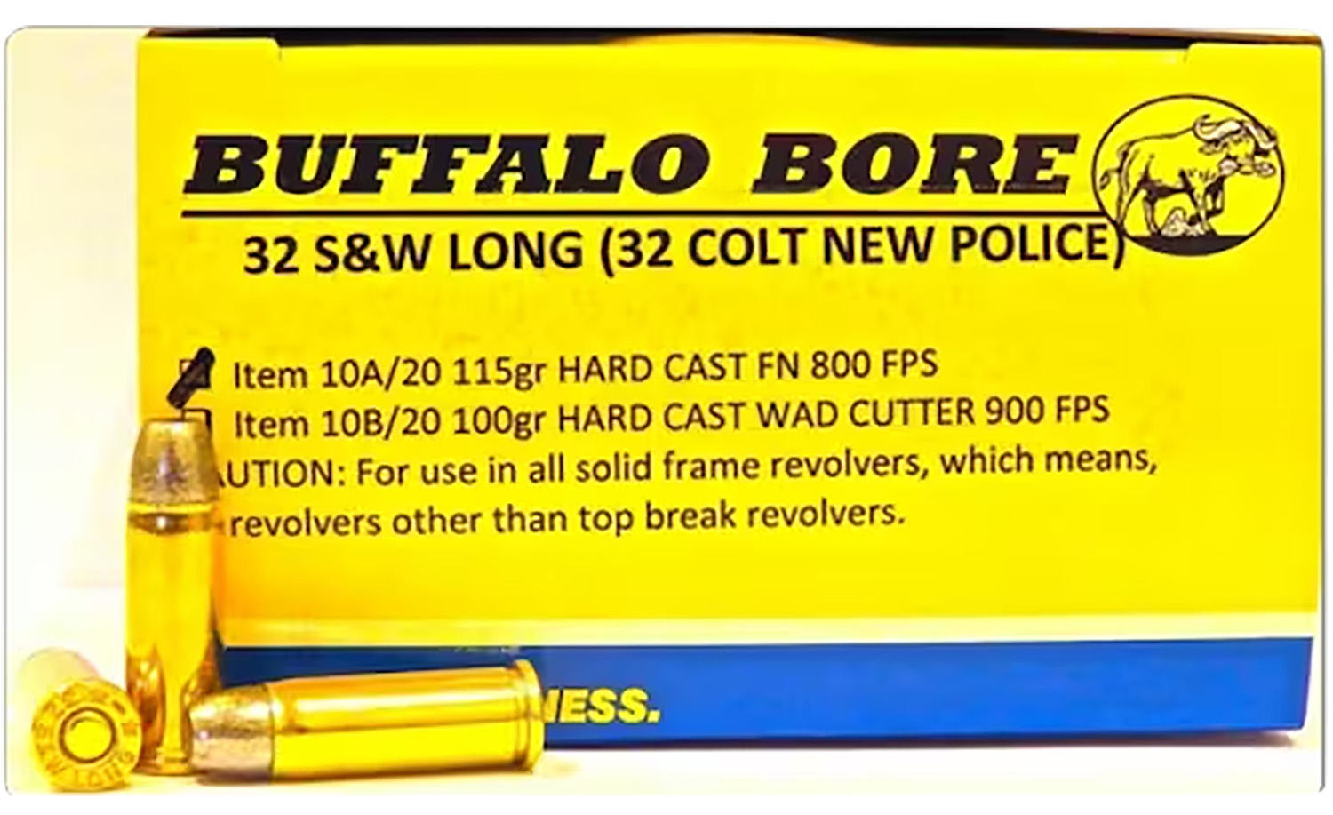 Buffalo Bore ammunition box for .32 S&W Long