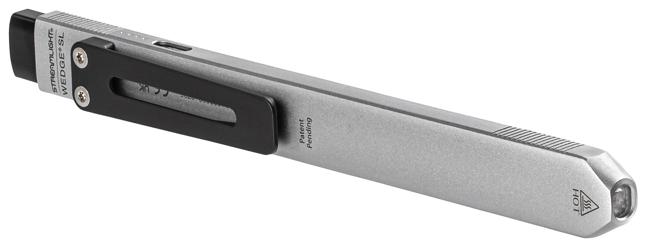 Slim metal rechargeable flashlight with pocket clip