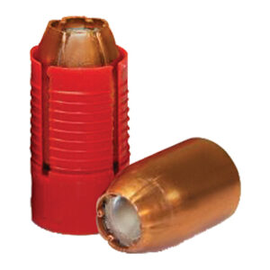 Two hollow-point bullets with red casing