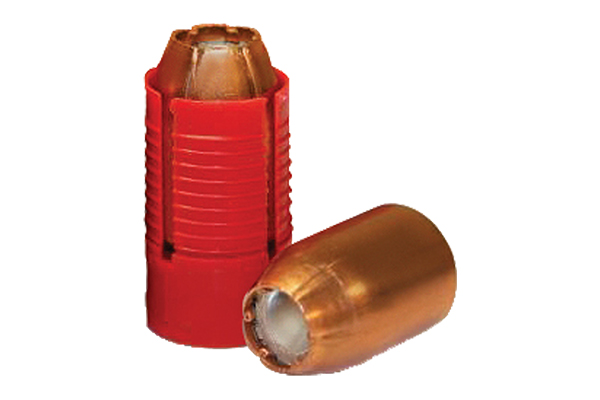 Two hollow-point bullets with red casing