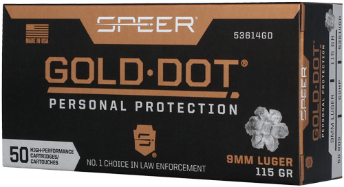 Speer Gold Dot 9mm Luger ammunition box