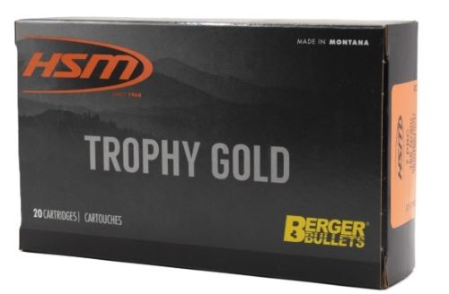 HSM Trophy Gold ammunition box with Berger Bullets