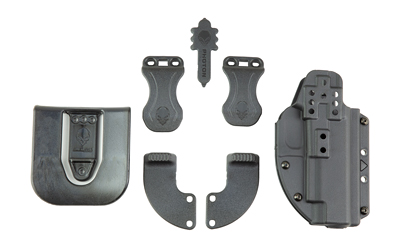 Assorted firearm holster accessories and components.