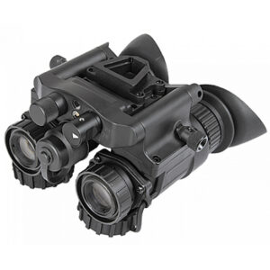 Black night vision goggles on white background