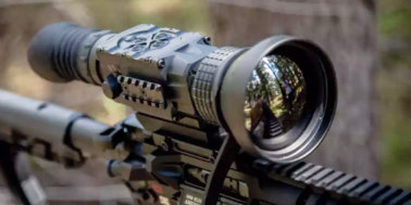 Close-up of a rifle scope