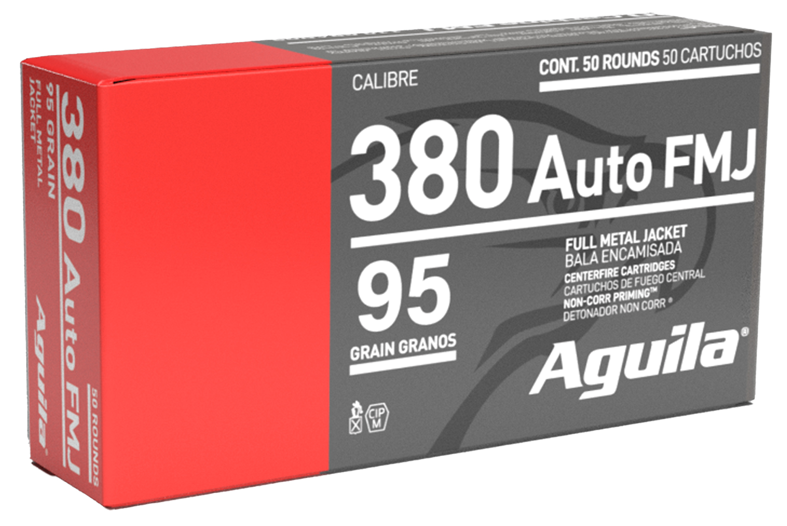 Aguila 380 Auto FMJ 95 grain ammo box