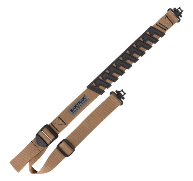 Tan and black tactical rifle sling