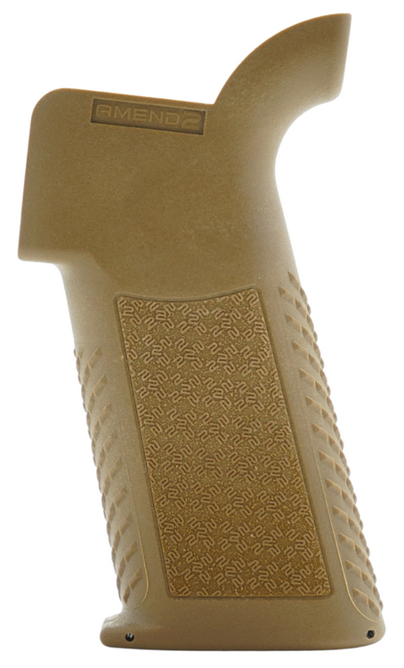 Tan polymer pistol grip with textured panel