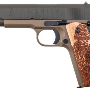 Custom Army-themed handgun with engraved grip