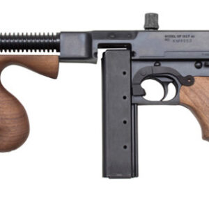 Thompson submachine gun with wooden stock