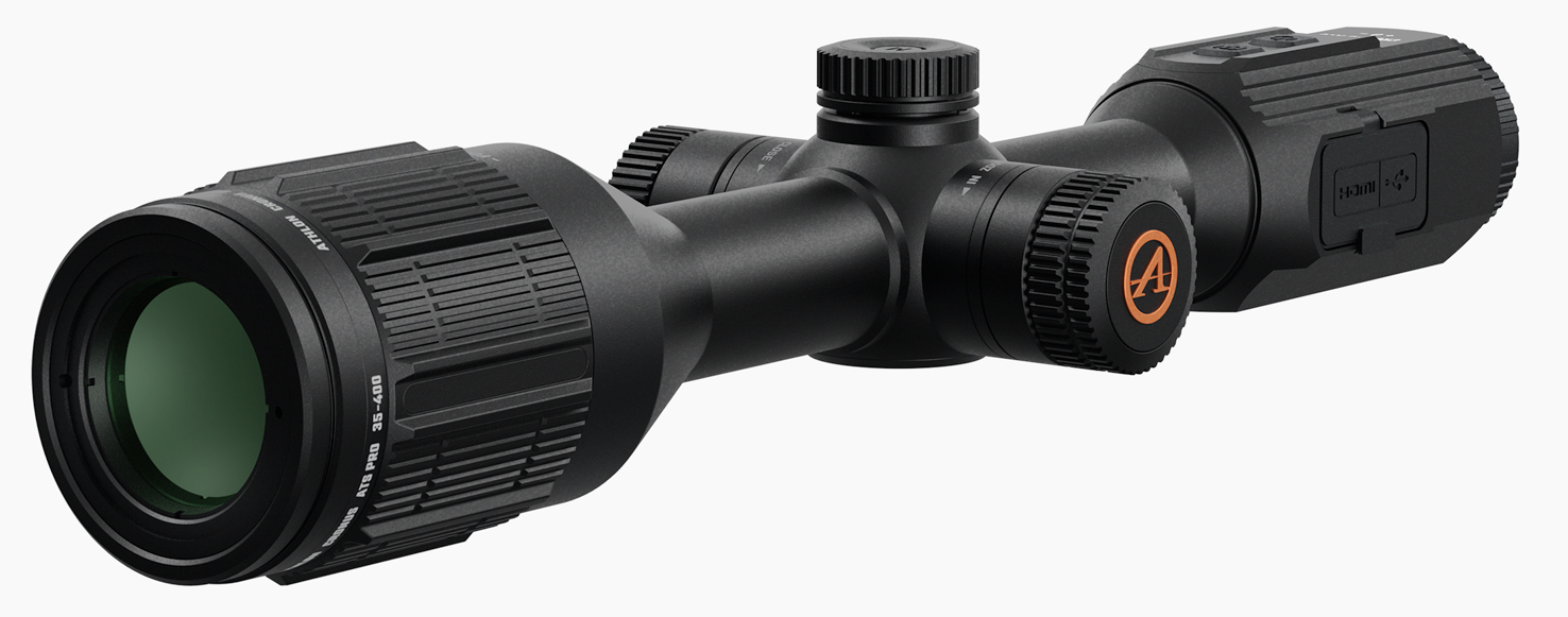 Black digital rifle scope with adjustable turrets