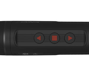Black cylindrical Bluetooth speaker with red control buttons