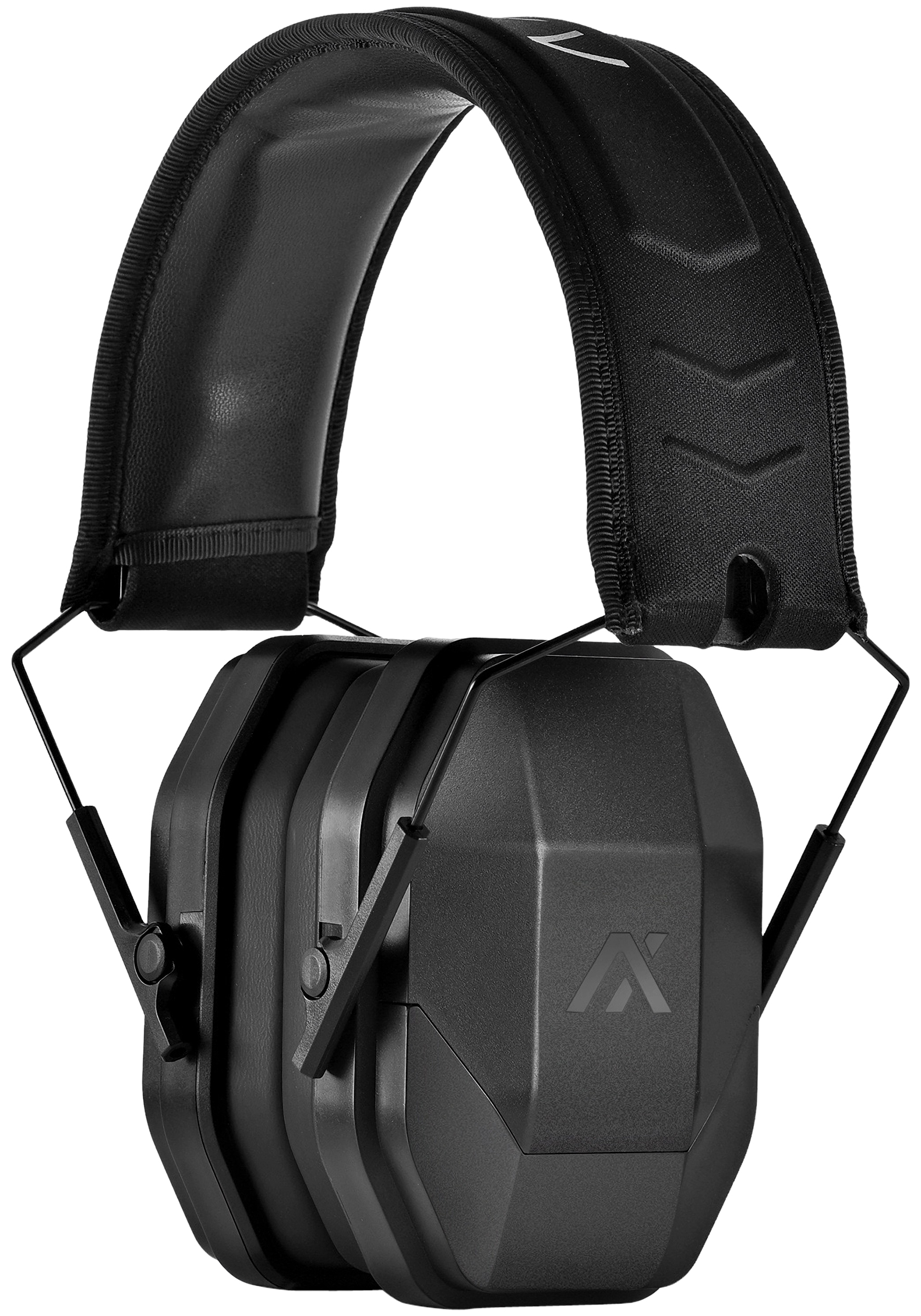 Black over-ear hearing protection earmuffs