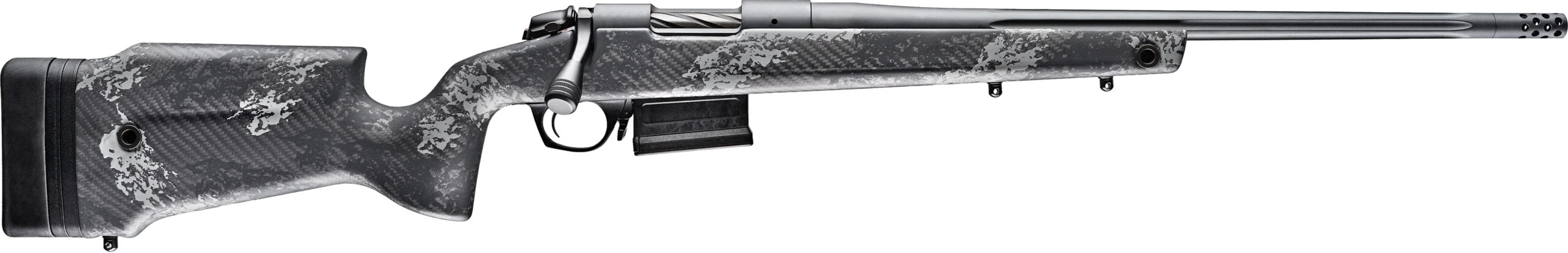 Bolt-action rifle with carbon fiber stock
