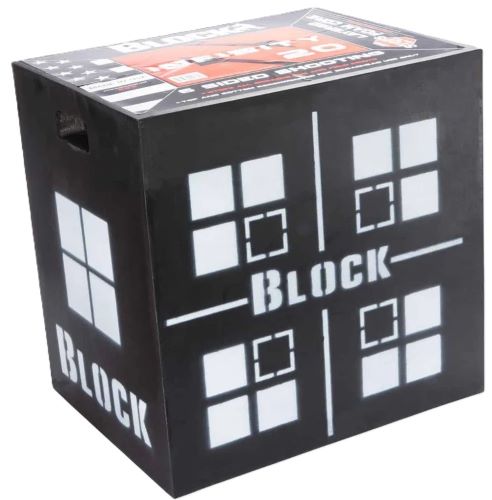 Black shooting block target with window design