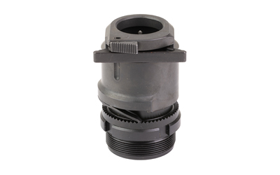 Black plastic threaded pipe connector fitting