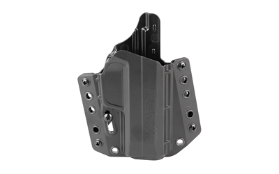 Black polymer handgun holster with belt clips