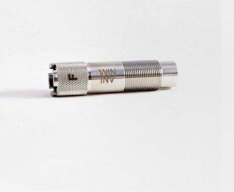 Metal shotgun choke tube on white background