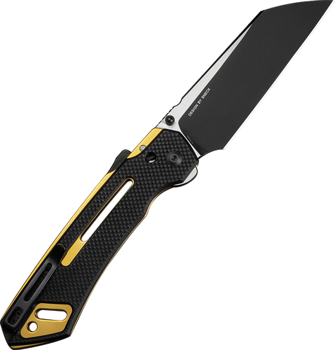 Black and gold folding pocket knife