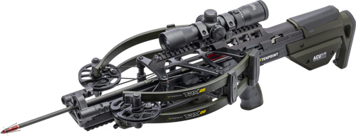 Modern tactical crossbow with mounted scope