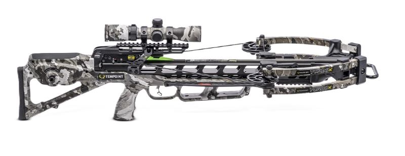 Camouflaged crossbow with mounted scope