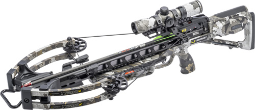 Camouflage compound crossbow with mounted scope