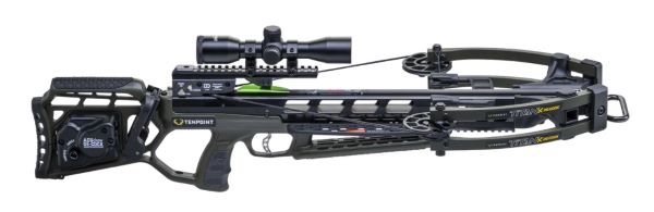 Modern black crossbow with mounted scope