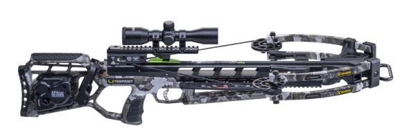 Modern camouflage crossbow with mounted scope