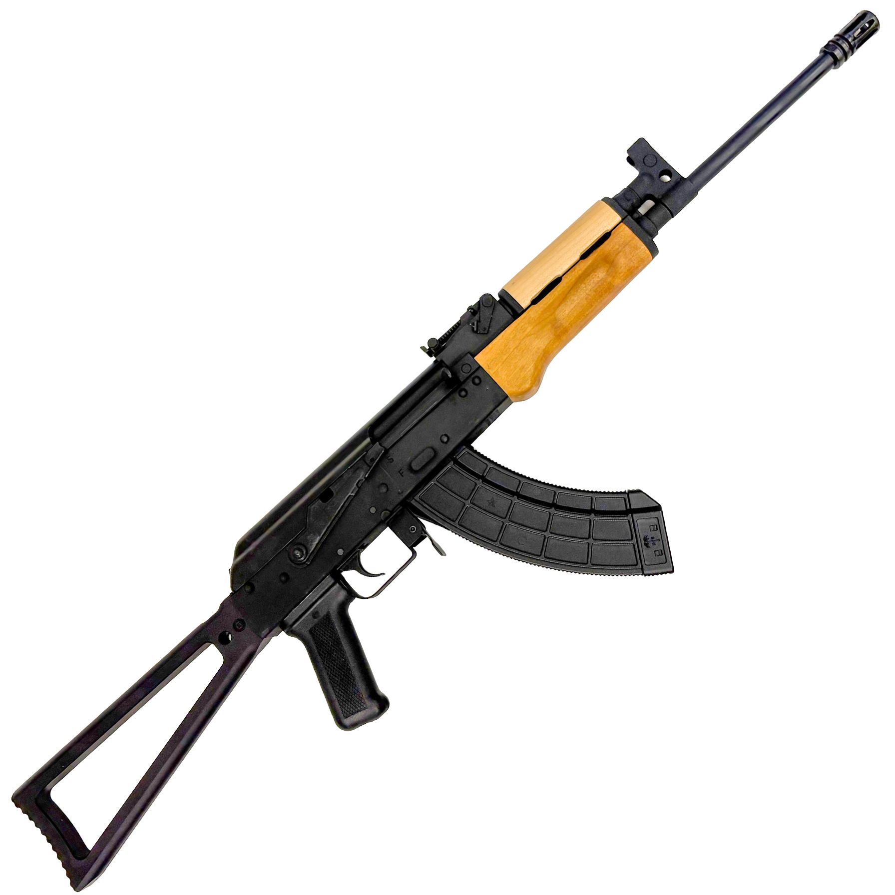 Assault rifle with a wooden stock