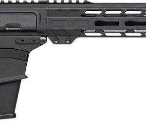 Modern black semi-automatic rifle side view