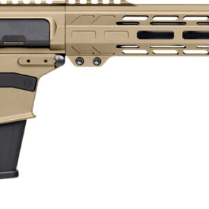 Tan semi-automatic rifle with extended handguard