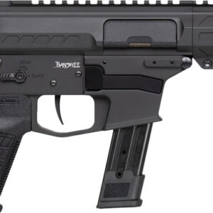Black AR-style pistol with brace and magazine
