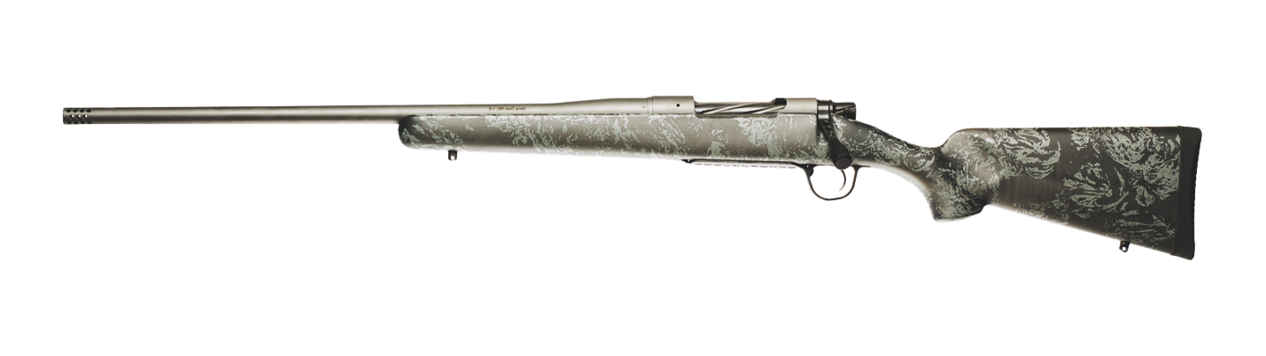Stylish hunting rifle with patterned stock