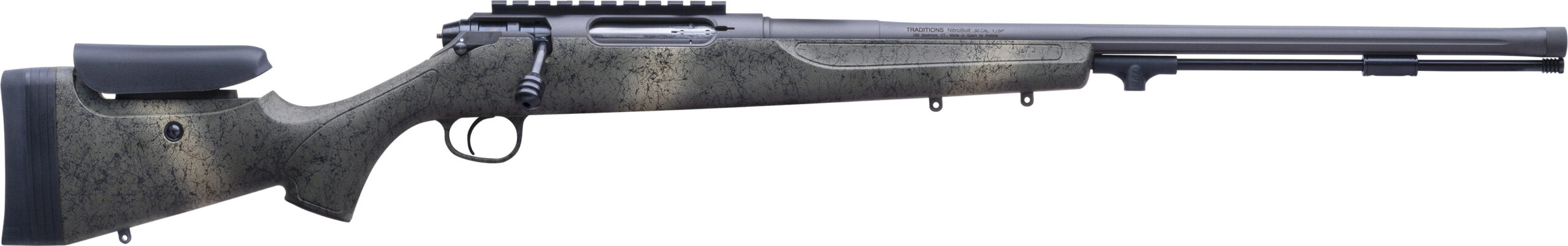 Bolt-action rifle isolated on white background