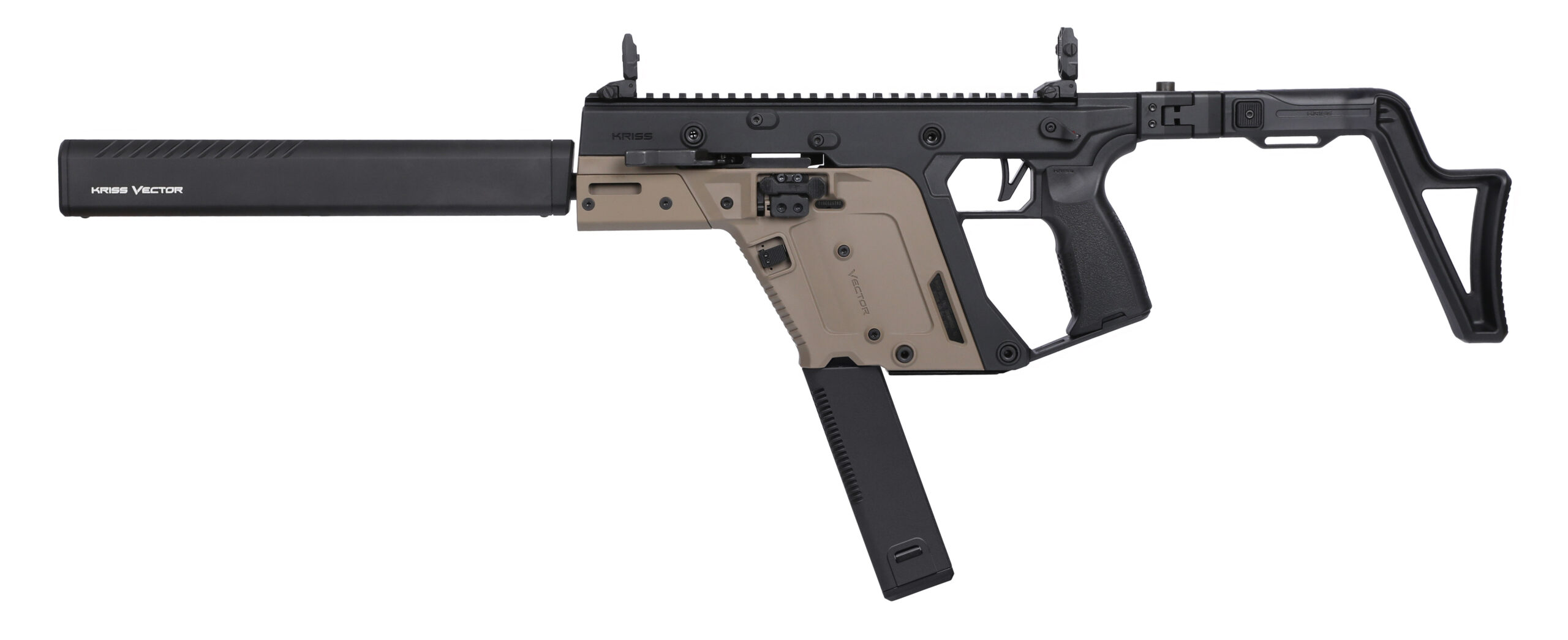 KRISS Vector submachine gun with suppressor attached