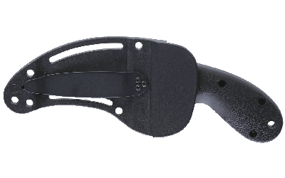 Small fixed-blade knife with black sheath